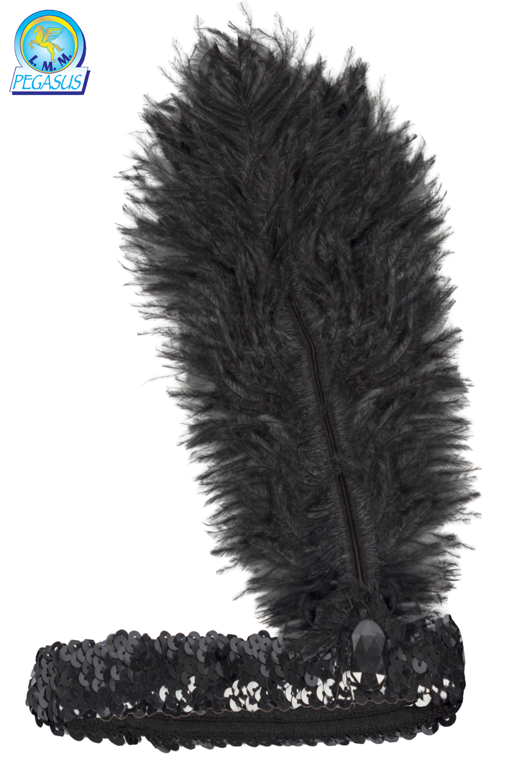 PIUMA CHARLESTON PAILLETTES NERO